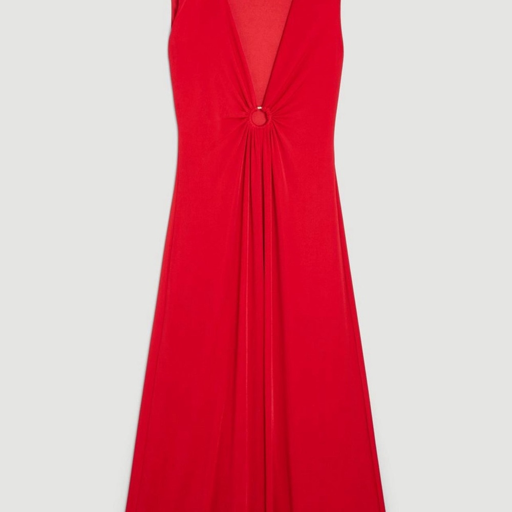 Karen Mullen red dress